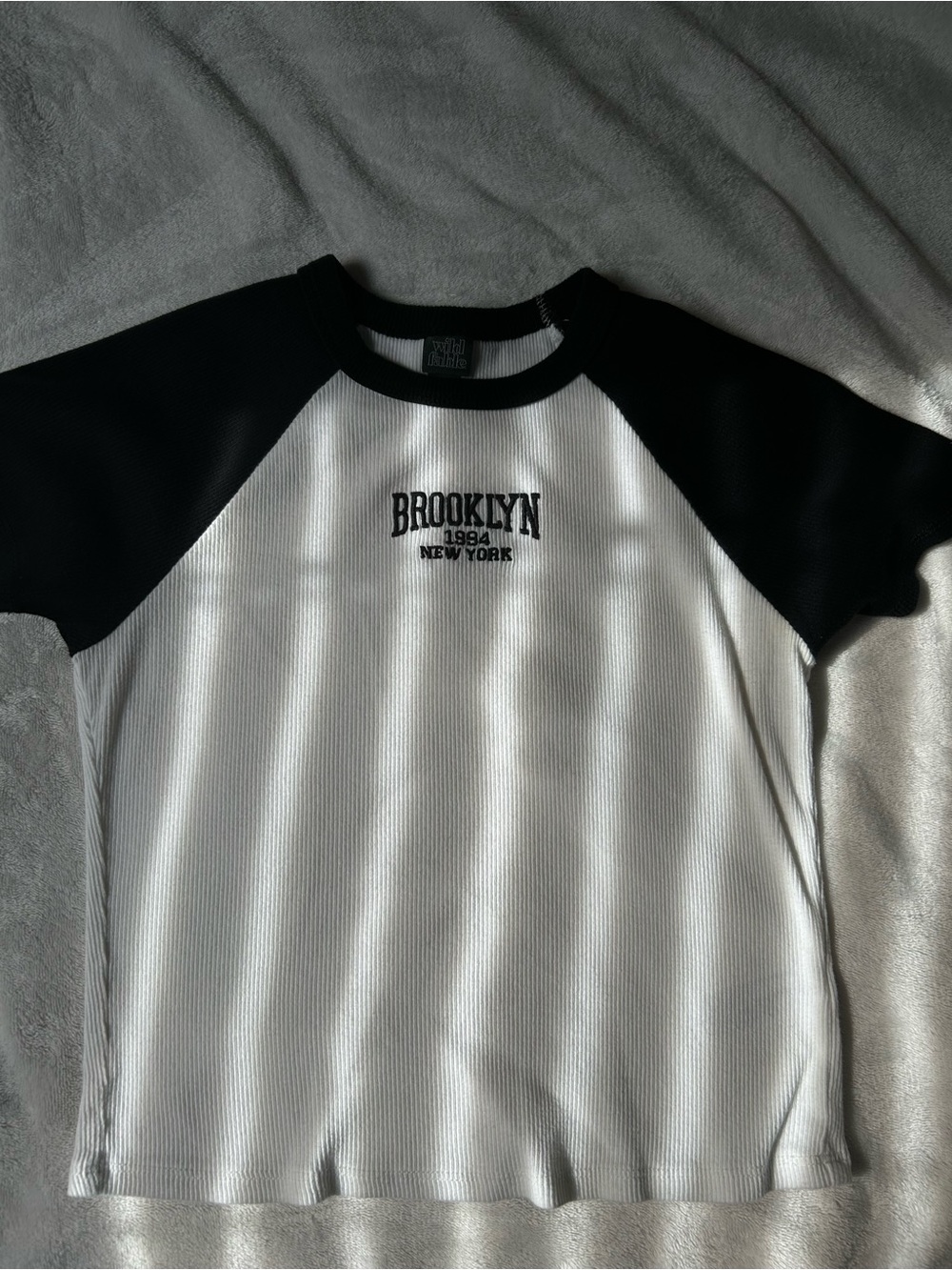 wild fable Black and White Raglan Tee